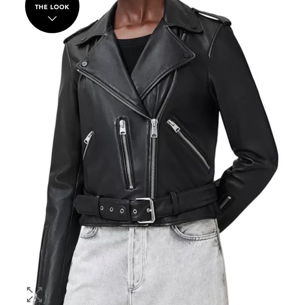 All Saints Black Leather Biker Jacket